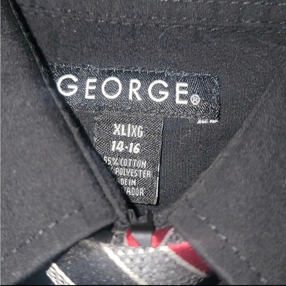 ‼️SOLD‼️George black dress shirt with tie Size XL 14/16 - Picture 3 of 3